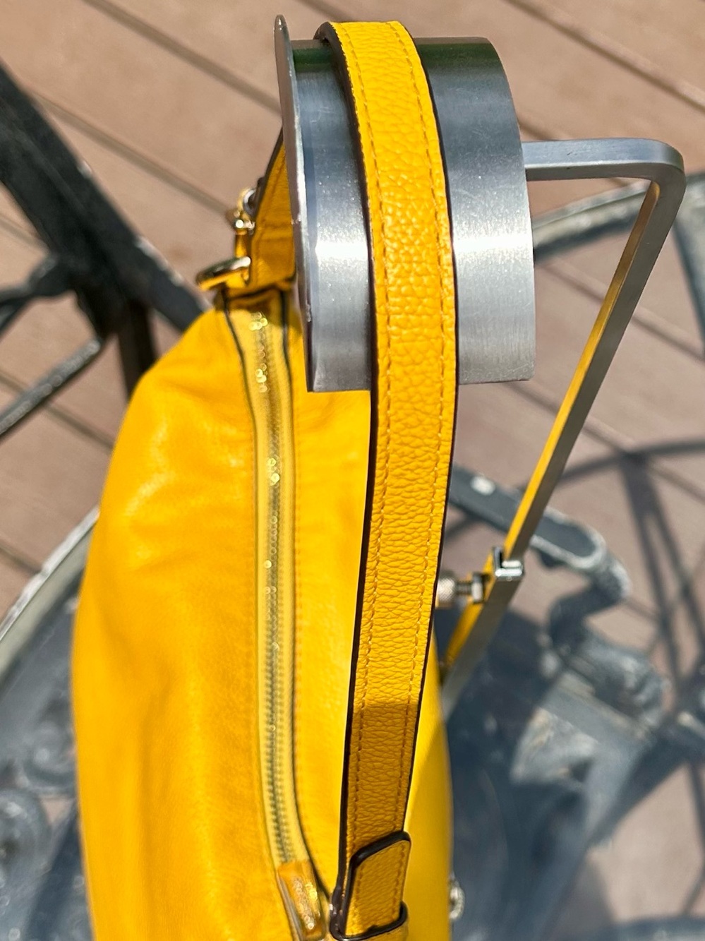 Michael Kors Sunflower Yellow Pebbled Leather Shoulder Bag & Crossbody - Picture 5 of 13